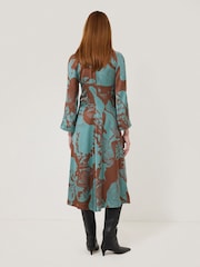 Jigsaw Blue Collage Stitch Detail Dress - Image 5 of 7