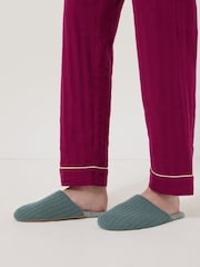 Jigsaw Blue Compact Wool Slippers - Image 1 of 3