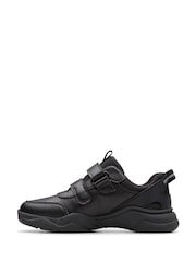 Clarks Black Standard Fit (F) Boys Feather Shine Trainers - Image 4 of 7