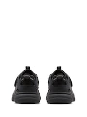 Clarks Black Wide Fit (G) Boys Feather Shine Trainers - Image 4 of 6