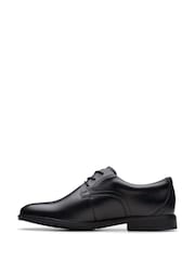 Clarks Black Standard Fit (F) Boys Jonwin Step Leather Shoes - Image 2 of 6