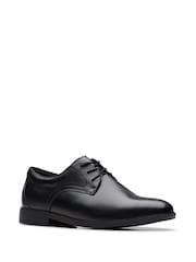 Clarks Black Standard Fit (F) Boys Jonwin Step Leather Shoes - Image 3 of 6