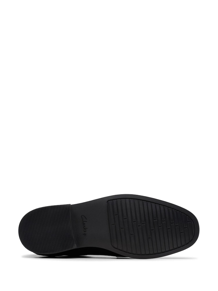 Clarks Black Standard Fit (F) Boys Jonwin Step Leather Shoes - Image 6 of 6