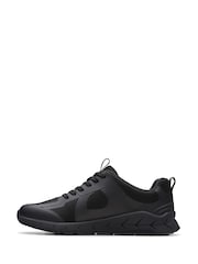 Clarks Black Standard Fit (F) Older Boys Selva Edge Leather Trainers - Image 2 of 6