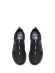 Clarks Black Standard Fit (F) Older Boys Selva Edge Leather Trainers - Image 5 of 6