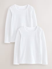 White Long Sleeve Vests 2 Pack (1.5-12yrs) - Image 1 of 6