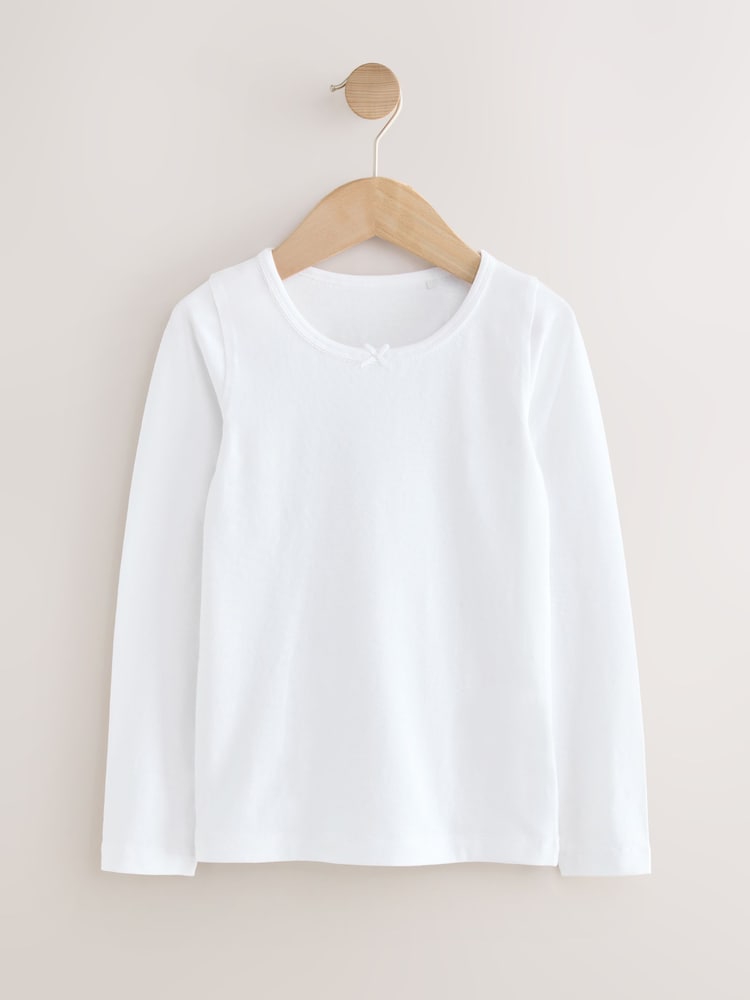 White Long Sleeve Vests 2 Pack (1.5-12yrs) - Image 2 of 6