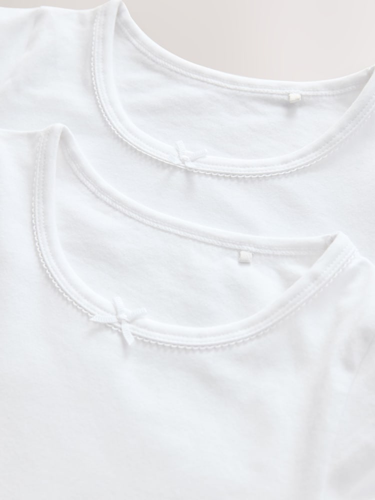 White Long Sleeve Vests 2 Pack (1.5-12yrs) - Image 5 of 6