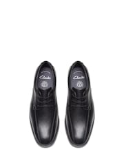Clarks Black Leather Wide Fit (G) Older Boys Jonwin Loop Shoes - Image 4 of 6