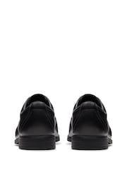 Clarks Black Leather Wide Fit (G) Older Boys Jonwin Loop Shoes - Image 5 of 6