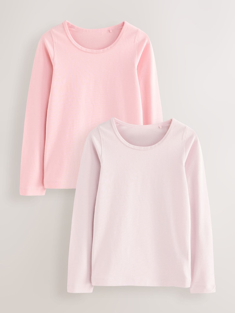Pink Long Sleeve Vests 2 Pack (1.5-12yrs) - Image 1 of 6