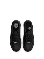 Nike Black Air Force 1 Youth Trainers - Image 6 of 10