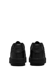 Nike Black Air Force 1 Youth Trainers - Image 7 of 10
