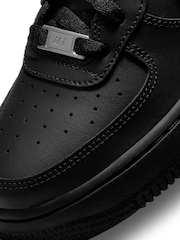 Nike Black Air Force 1 Youth Trainers - Image 9 of 10