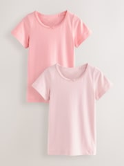 Pink Short Sleeve Vests 2 Pack (1.5-12yrs) - Image 1 of 6