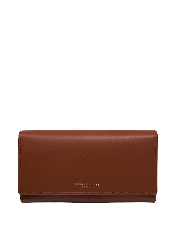 Pure Luxuries London 'Lola' Leather Bi-Fold Blue Purse - Image 1 of 4