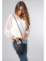 Pure Luxuries London 'Lyra' Leather Cross-Body Phone Bag - Image 1 of 7