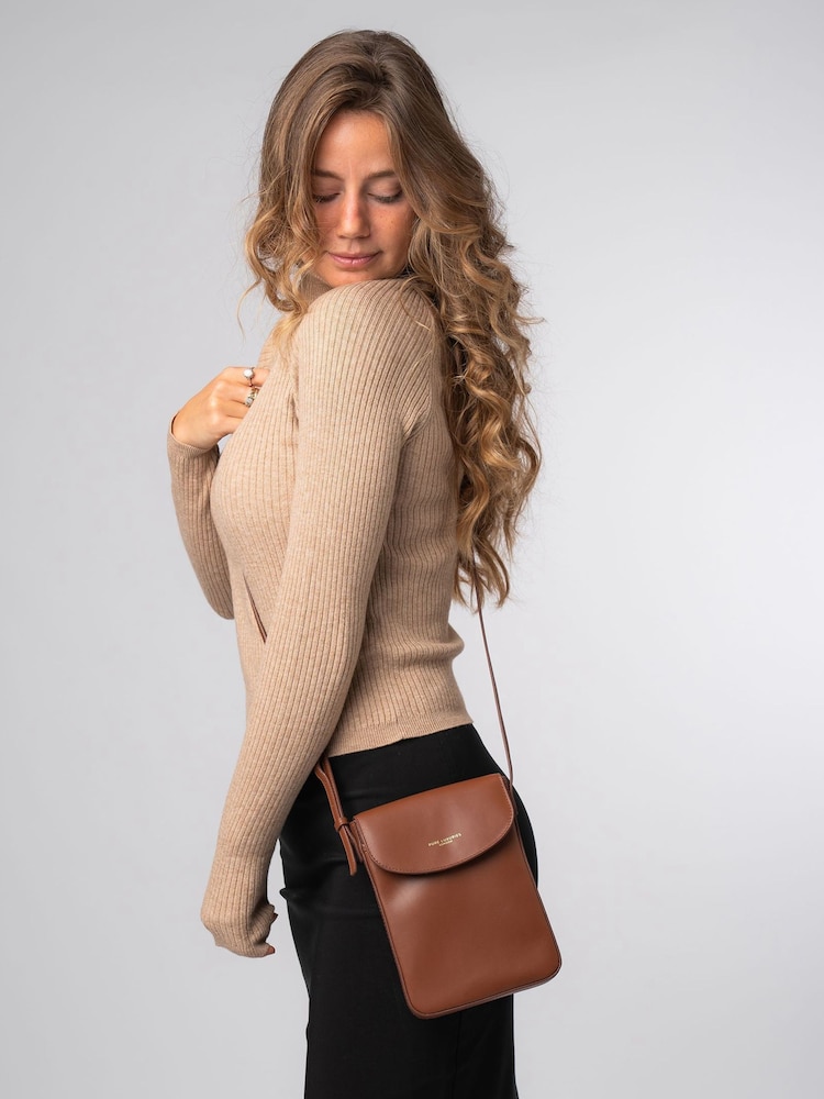 Pure Luxuries London 'Lyra' Leather Cross-Body Phone Bag - Image 1 of 6