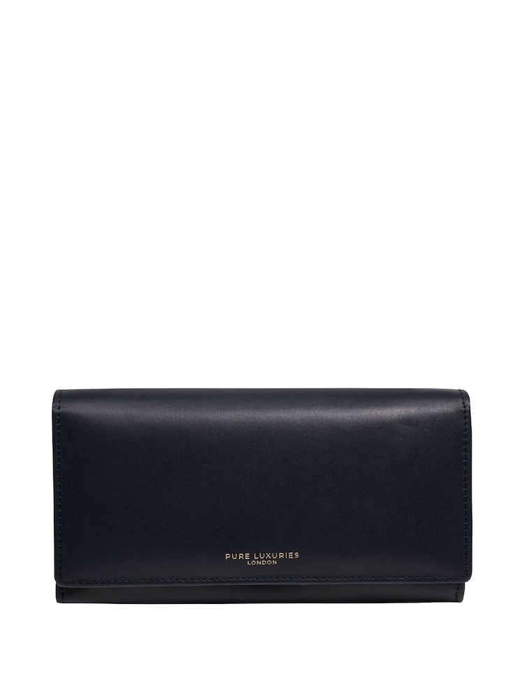 Pure Luxuries London 'Lola' Leather Bi-Fold Blue Purse - Image 1 of 4