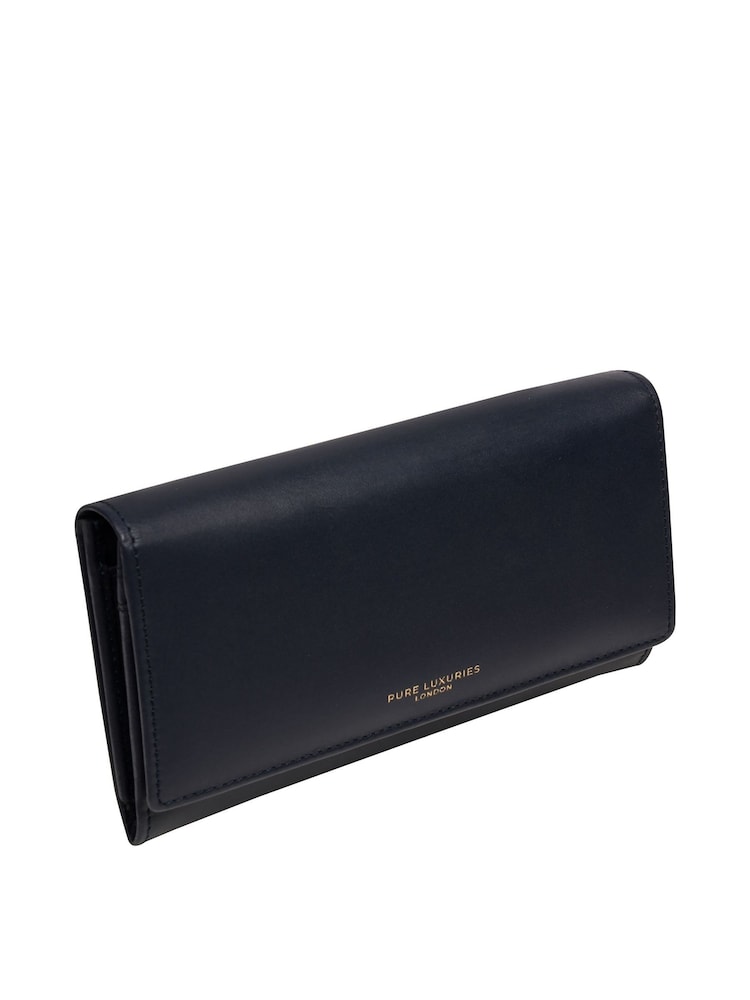 Pure Luxuries London 'Lola' Leather Bi-Fold Blue Purse - Image 2 of 4