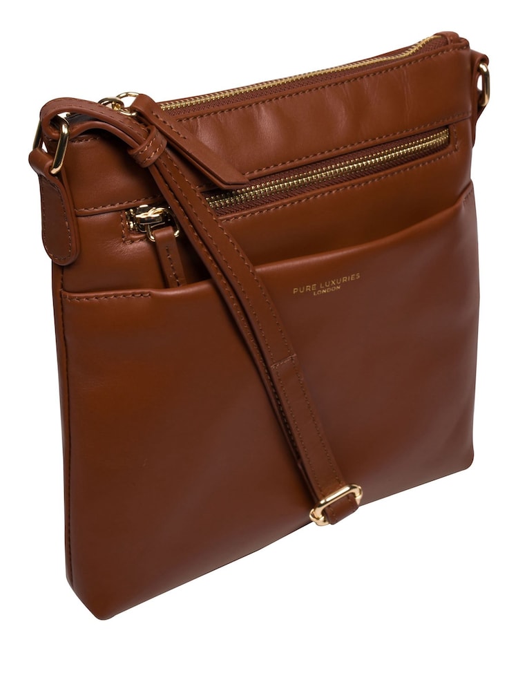 Braun - Pure Luxuries London 'Brooke' Leather Cross-Body Bag - Bild 2 von 7