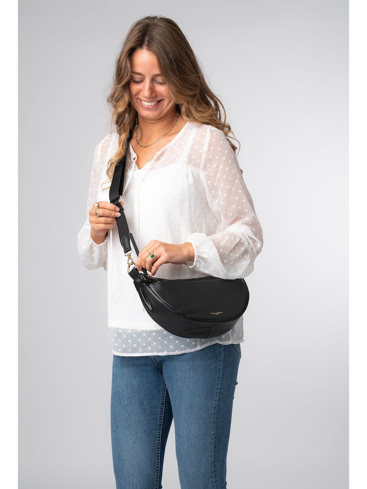 Pure Luxuries London 'Heidi' Leather Crescent Cross-Body Bag - Image 1 of 8