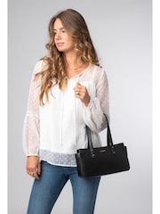 Pure Luxuries London 'Samantha' Leather Evening & Clutch Black Bag - Image 1 of 7
