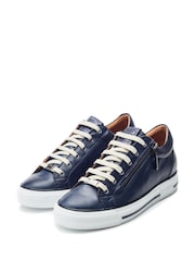 Moda in Pelle BRAMLEIGH HIDDEN WEDGE LEATHER TRAINER WITH SIDE ZIP DETAIL - Image 1 of 4
