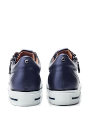 Moda in Pelle BRAMLEIGH HIDDEN WEDGE LEATHER TRAINER WITH SIDE ZIP DETAIL - Image 3 of 4