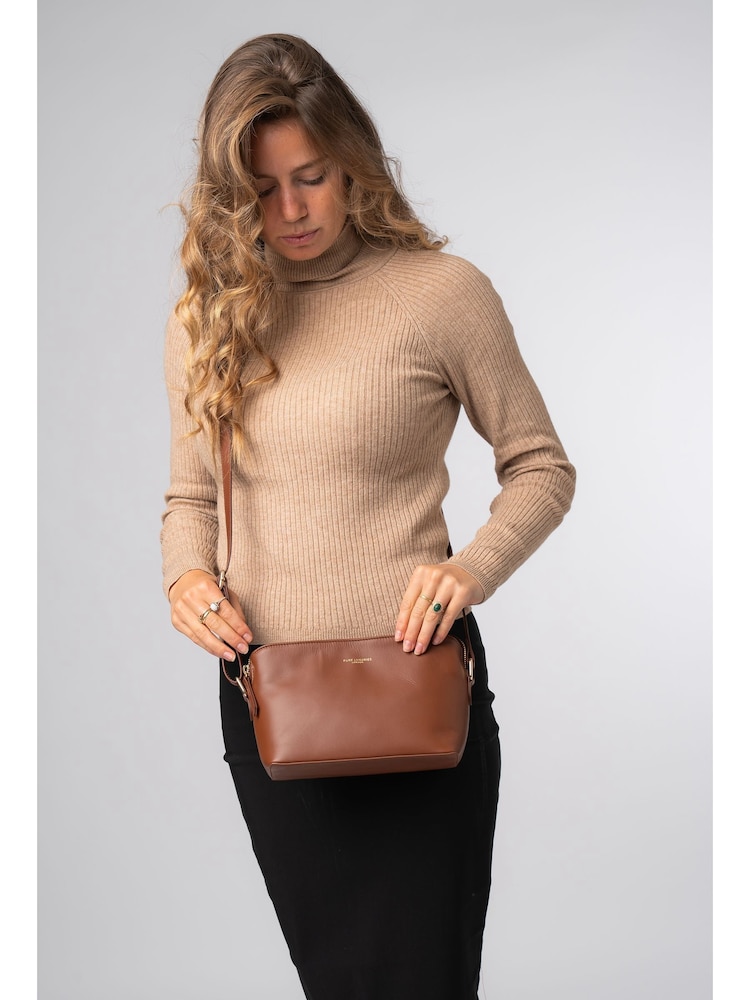 Pure Luxuries London 'Natalie' Leather Cross-Body Bag - Image 1 of 7
