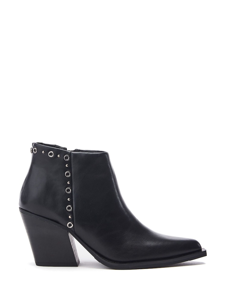 Moda in Pelle Penza Western Style Smart Black Ankle Boots - Image 1 of 4