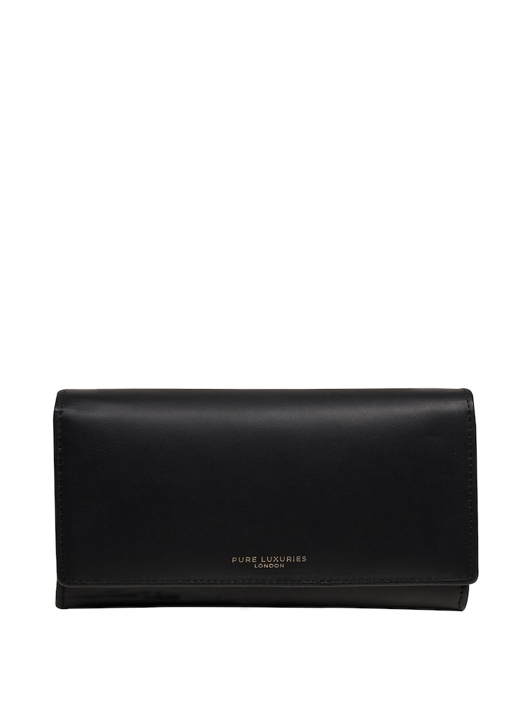 Pure Luxuries London 'Lola' Leather Bi-Fold Blue Purse - Image 1 of 4