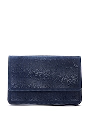 Blau - Moda In Pelle Christiie Glitzernde Clutch mit Kette - Bild 1 von 4