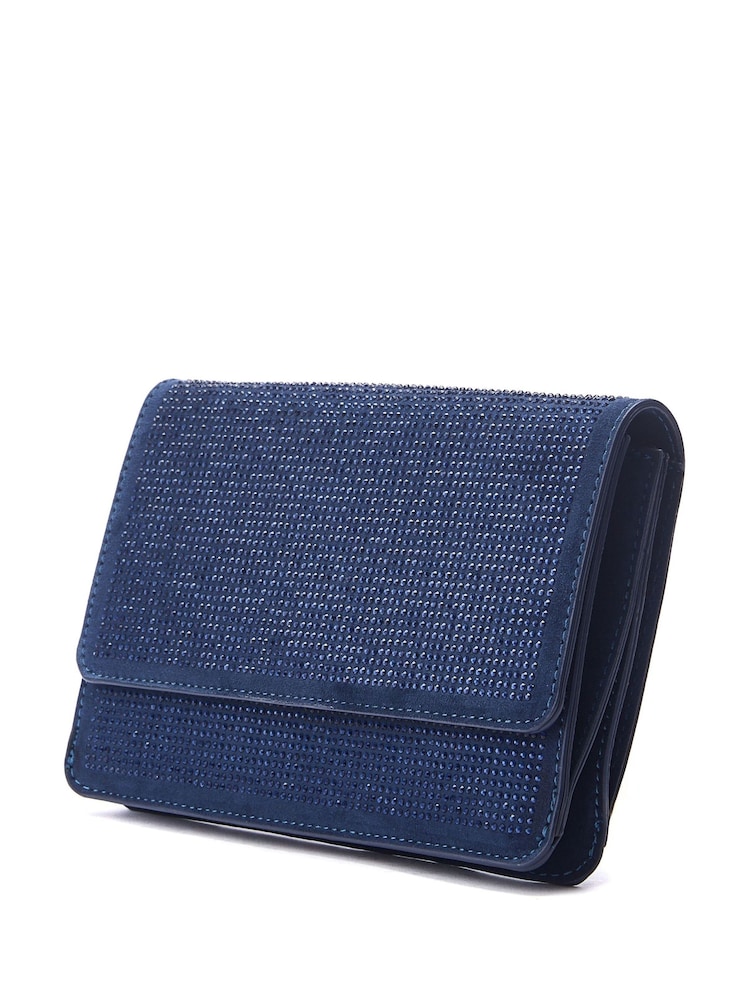 Blau - Moda In Pelle Christiie Glitzernde Clutch mit Kette - Bild 2 von 4