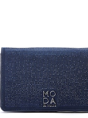 Blau - Moda In Pelle Christiie Glitzernde Clutch mit Kette - Bild 3 von 4