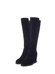 Moda in Pelle Sherri Knee High Wedge Black Boots - Image 2 of 4