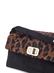 Moda In Pelle Animal Leopard Print Britney Fold Over Bag - Image 3 of 4