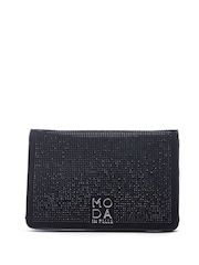 Schwarz - Moda In Pelle Christiie Glitzernde Clutch mit Kette - Bild 3 von 4