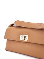 Moda In Pelle Britney Leopard Print Fold Over Brown Bag - Image 3 of 4