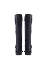 Moda in Pelle Sevrin Western Buckle Detail Long Leather Chelsea Black Boots - Image 3 of 4