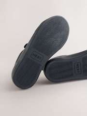 Black Wide Fit (G) Leather 3 Strap Touch Fastening School Shoes - Image 5 of 5