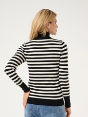 Kaffe KAlizza Rollneck Striped Black Pullover Jumper - Image 2 of 6