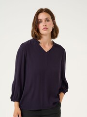 Kaffe KAkamilla 3/4 Sleeves Notch Neck Blouse - Image 1 of 4
