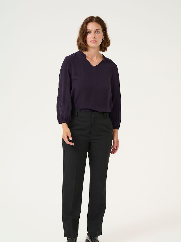 Kaffe KAkamilla 3/4 Sleeves Notch Neck Blouse - Image 2 of 4