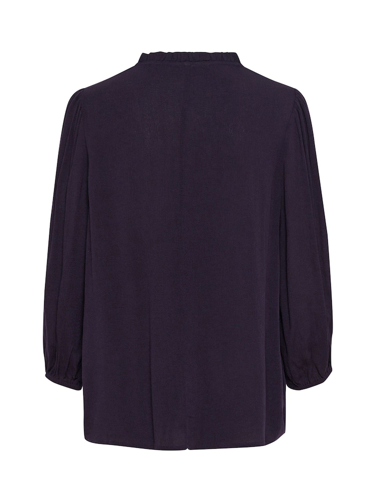 Kaffe KAkamilla 3/4 Sleeves Notch Neck Blouse - Image 4 of 4