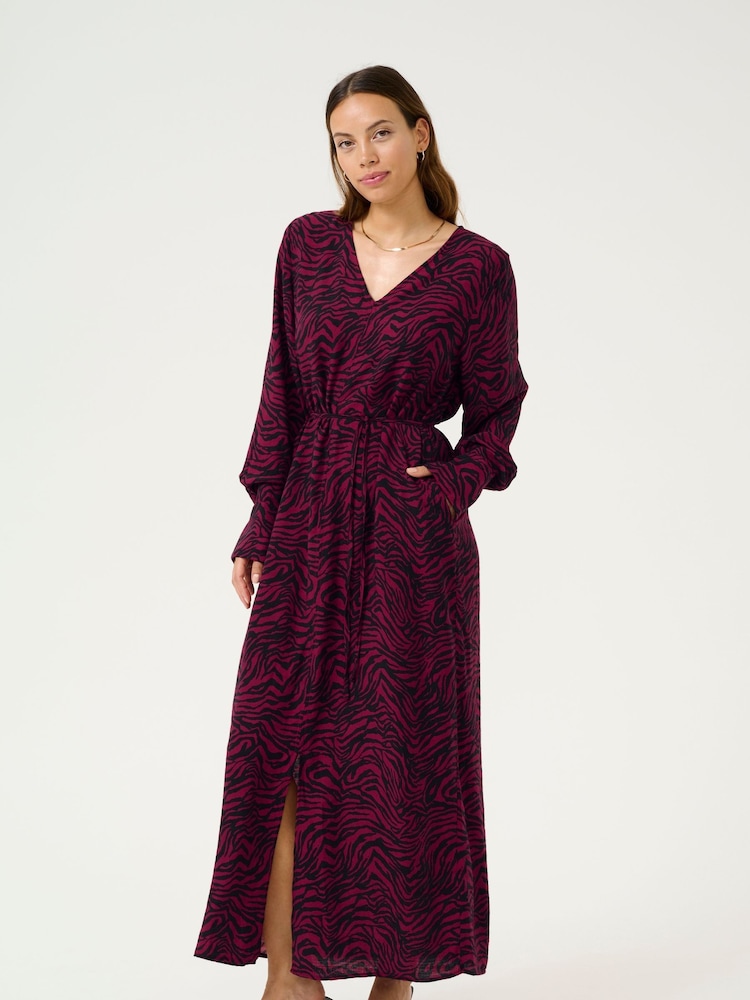 Kaffe KAjodie V-Neck Long Sleeves Maxi Dress - Image 1 of 5