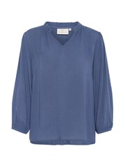 Kaffe KAkamilla 3/4 Sleeves Notch Neck Blouse - Image 4 of 5