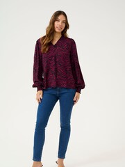 Kaffe KAjodie V-Neck Long Sleeve Black Blouse - Image 2 of 5