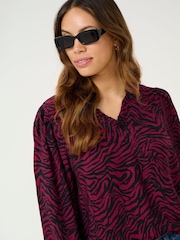 Kaffe KAjodie V-Neck Long Sleeve Black Blouse - Image 3 of 5