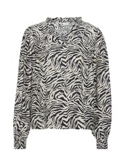 Kaffe KAjodie V-Neck Long Sleeve Black Blouse - Image 4 of 5